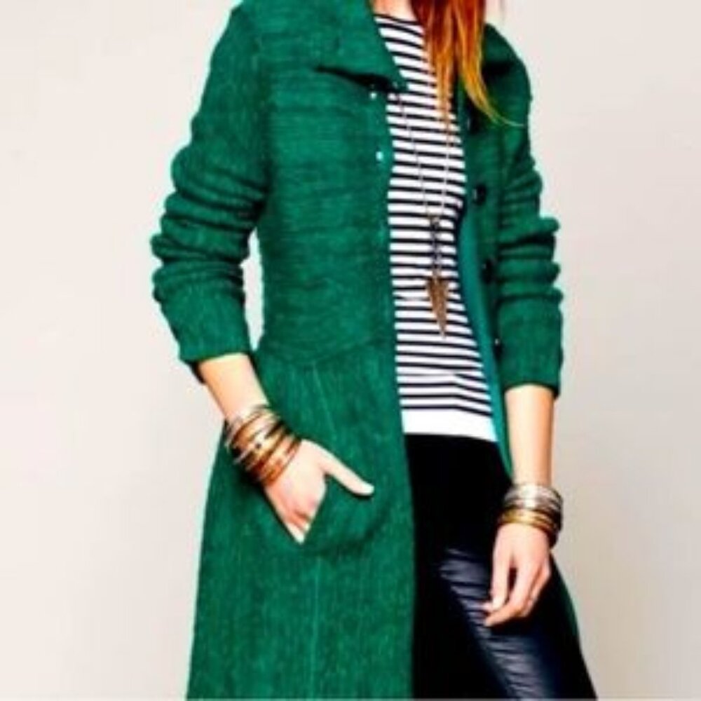 EUC Free People Coat Charm Green Sz L